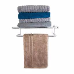 Unbranded Chrome Plated Steel 1-Bar Wall Mount Towel Rack and Bathroom Shelf thumbnail 5