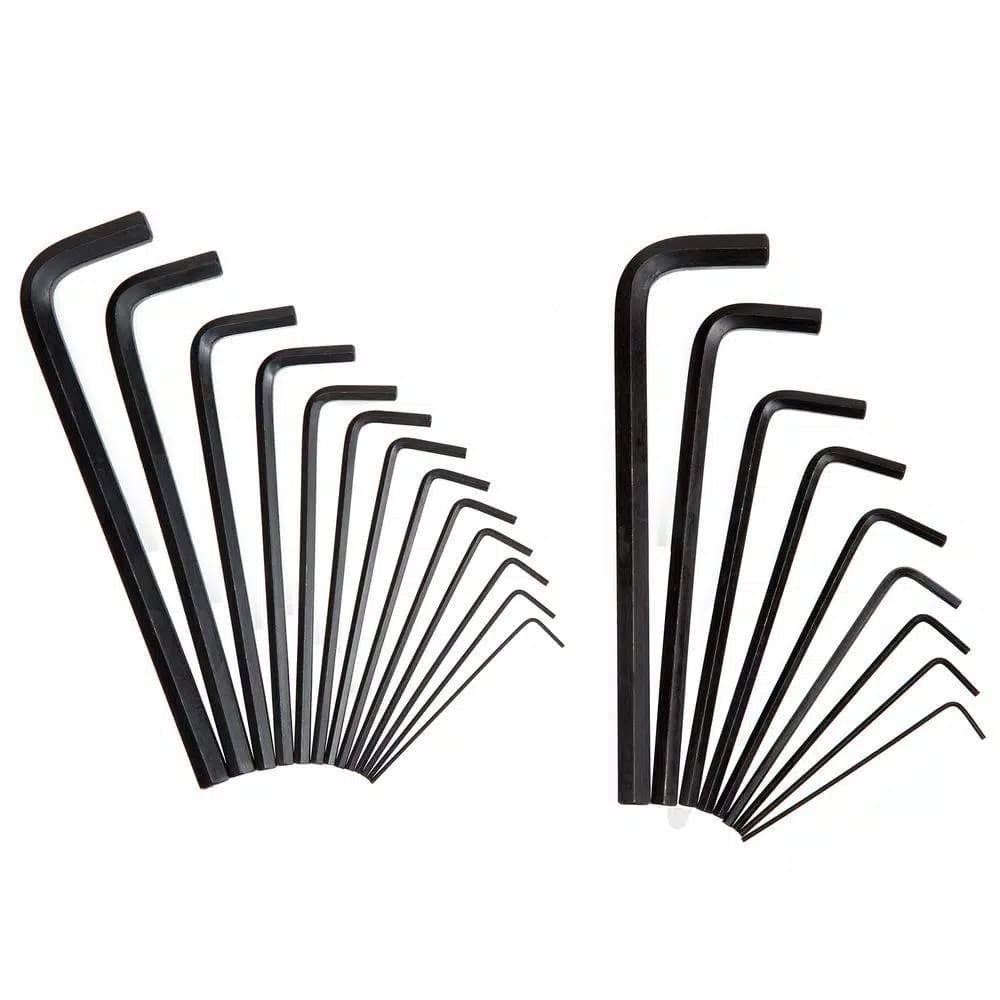 Stalwart 22-Piece Long Arm Hex Key Set, SAE and Metric Combo Wrench Set