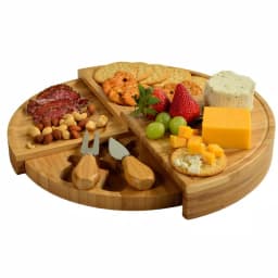 Unbranded Picnic at Ascot Florence Transforming Bamboo Cheese Board Set with Stainless Steel Tools thumbnail 1