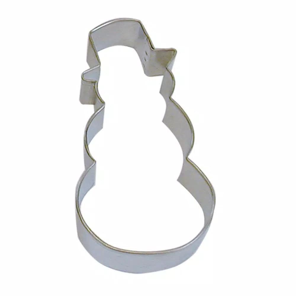 CybrTrayd-R&M 12-Piece Snowman & Top Hat Tinplate Steel Cookie Cutter Set with Recipe