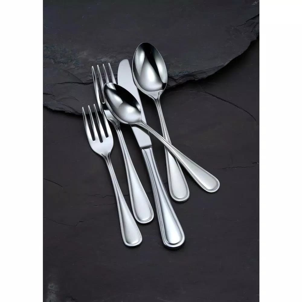Oneida New Rim II 18/0 Stainless Steel Round Bowl Soup Spoons, Set of 12