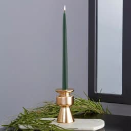 ROOT CANDLES A.I. Root 12 in. Dark Green Dipped Taper Dinner Candles, Beeswax Enriched (Box of 12) thumbnail 1
