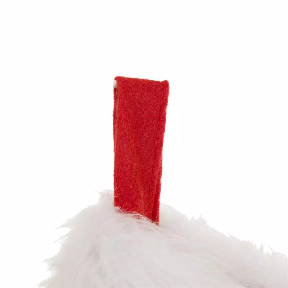 Glitzhome 20 in. Red Polyester Knitted Dog Stocking with Faux Fur Cuff (2-Pack)