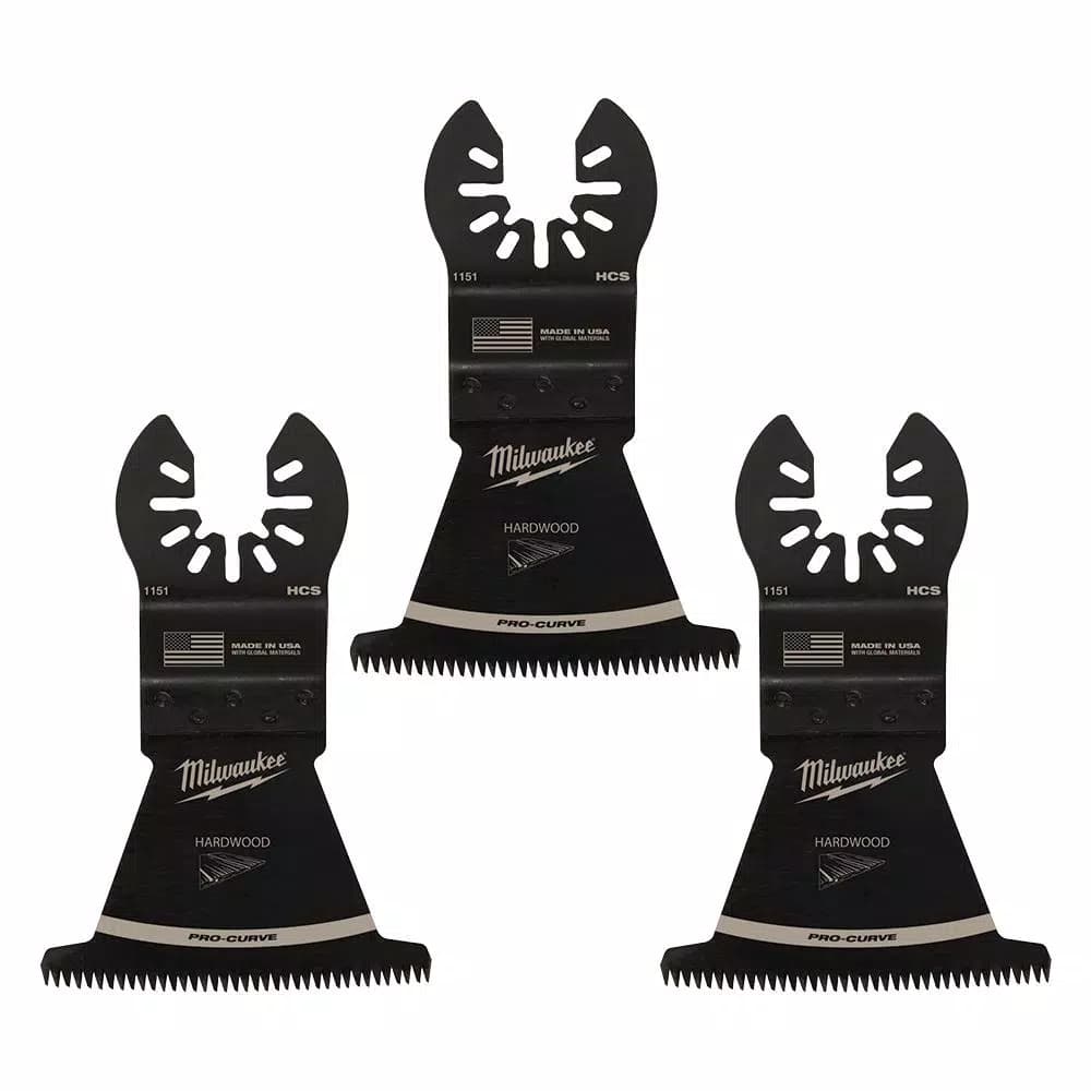 Milwaukee 2-1/2 in. High Carbon Steel Japanese Tooth Hardwood Oscillating Multi-Tool Blade, 3-Pack