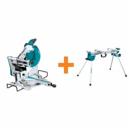 Makita 12 in. Dual-Bevel Sliding Compound Miter Saw with Laser and WST06 Folding Stand Bundle thumbnail 1