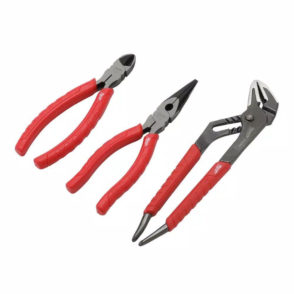 Milwaukee 3-Piece Pliers Kit for Cutting and Fastening