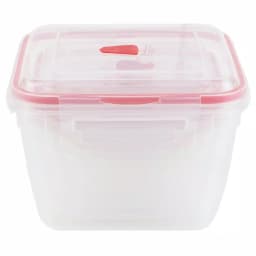 Unbranded 10-Piece Locking Square Plastic Food Storage Container Set with Steam-Vented Lids, Red thumbnail 6