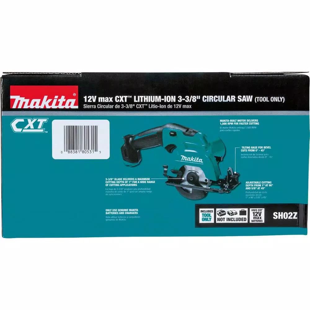 Makita 12V MAX CXT Lithium-Ion 3-3/8 in. Cordless Circular Saw (Tool-Only)