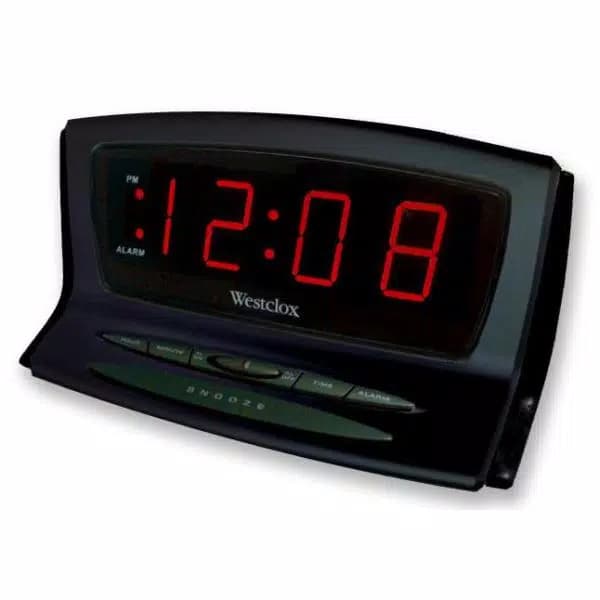 Westclox Instant-Set Digital LED Alarm Clock with Battery Backup, Black