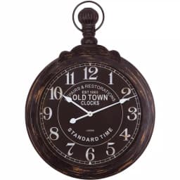 Yosemite Home Decor 33 in. x 24 in. Circular Iron Wall Clock in Black - Rustic Farmhouse Decor thumbnail 1