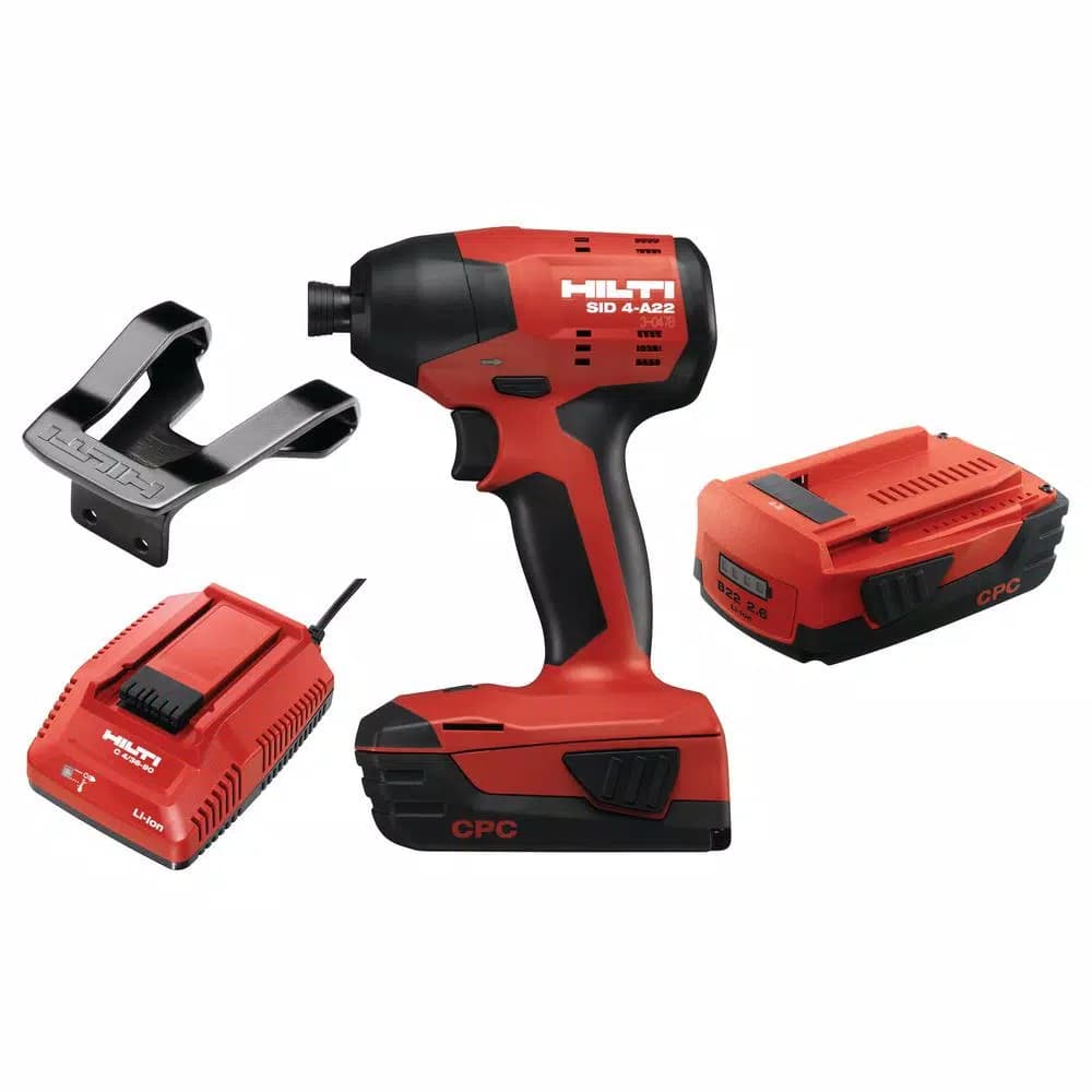 Hilti 22V Cordless Brushless 1/4 in. Hex Compact Impact Driver Kit with 2 Batteries and Charger