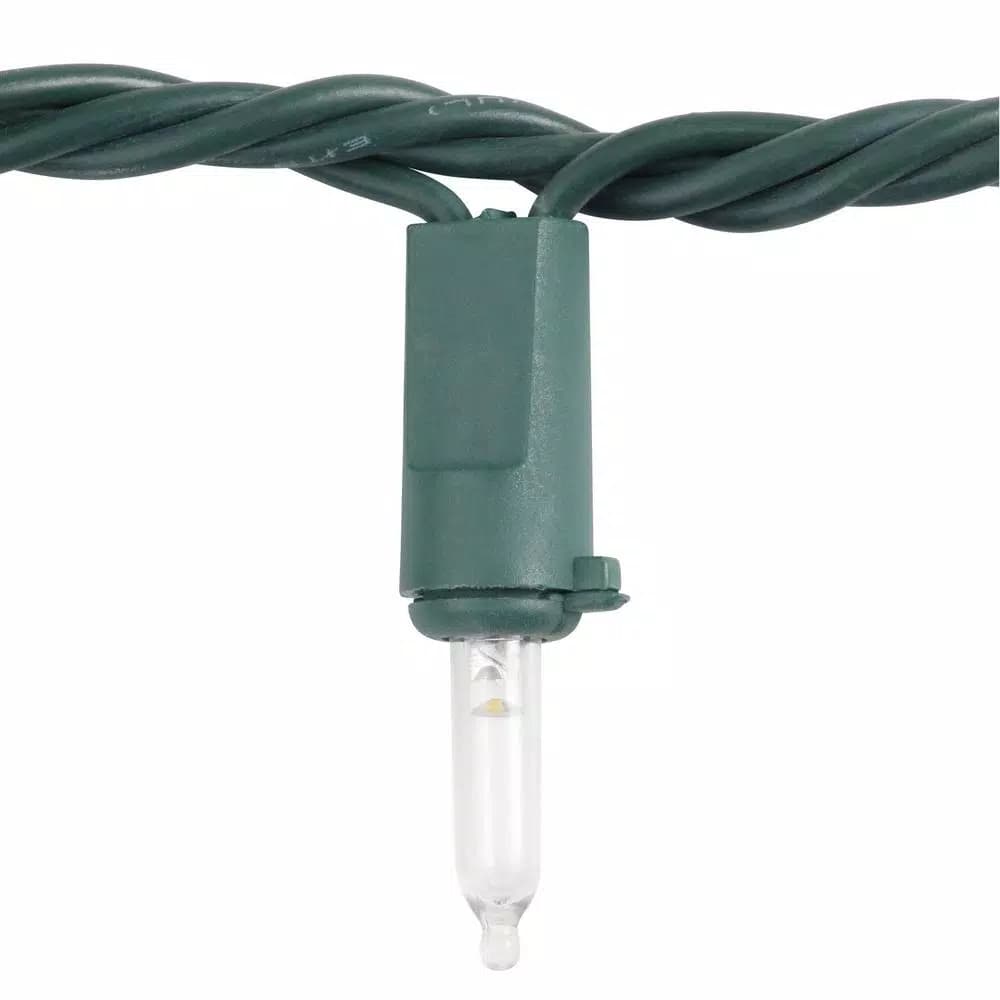 Home Accents Holiday 300-Light LED Mini Warm White Constant-On String Lights, Indoor/Outdoor, Green Wire