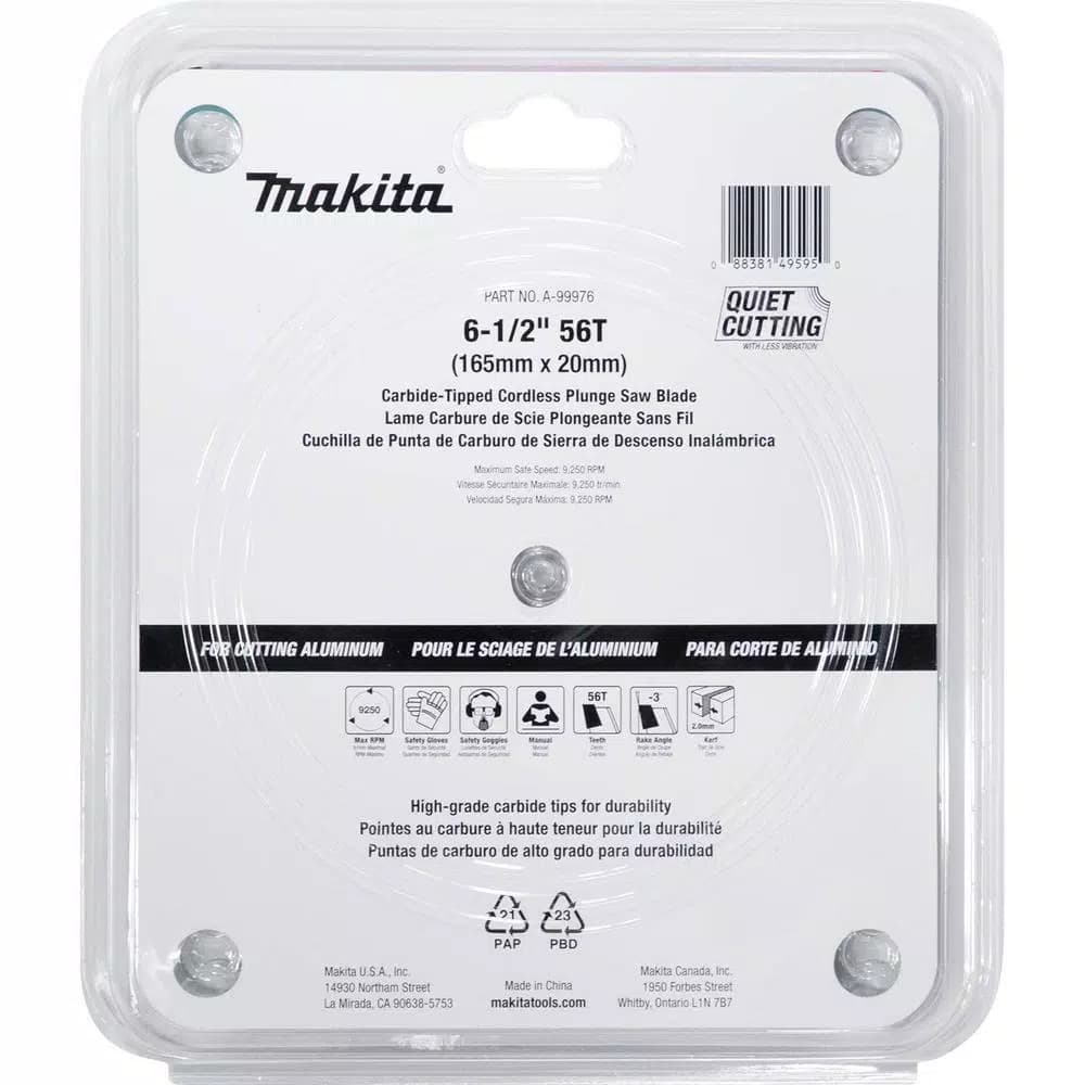 Makita 6-1/2 in. 56T Carbide Tipped Circular Saw Blade for Aluminum