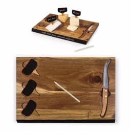 TOSCANA Delio Acacia Wood Cheese Board Set with Cheese Knife and Chalkboard Markers thumbnail 3