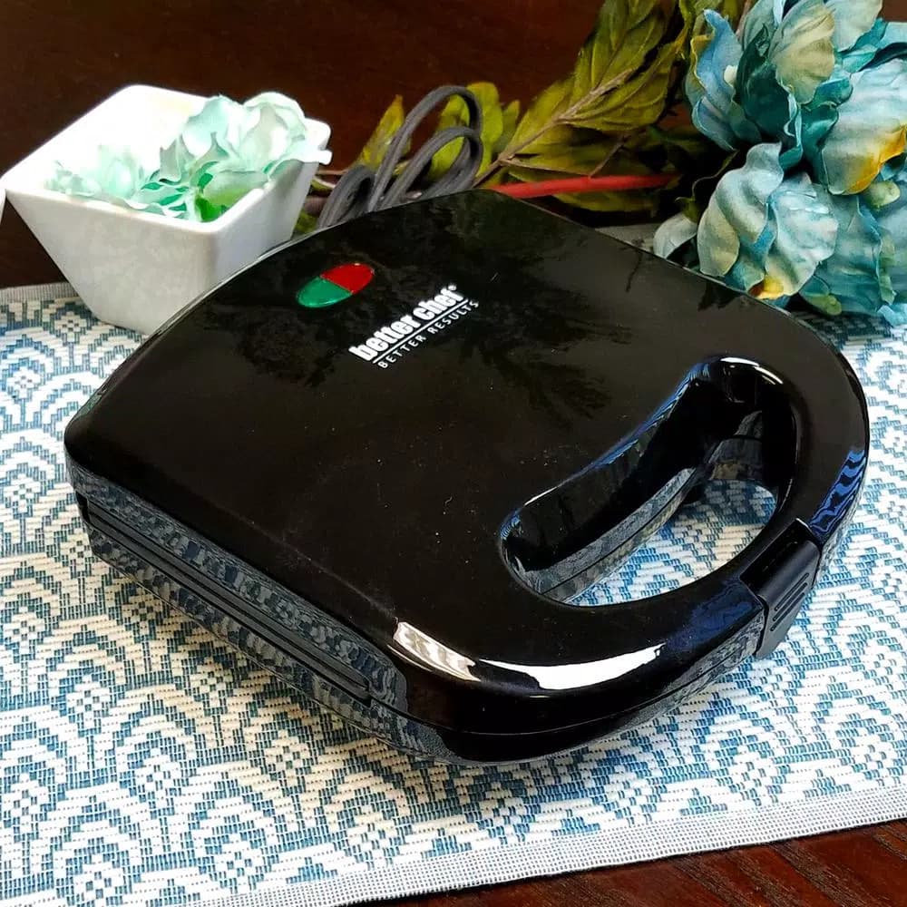 Better Chef Black Belgian Waffle Maker, 750W Non-Stick Waffle Iron