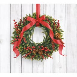My Door Decor 7 ft. x 8 ft. Christmas Wreath Garage Door Banner Mural thumbnail 1