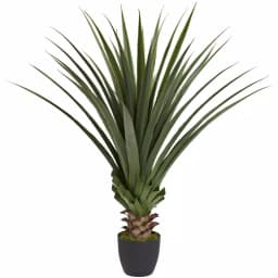 Nearly Natural 4 ft. Spiked Agave Artificial Plant in Black Plastic Pot thumbnail 1