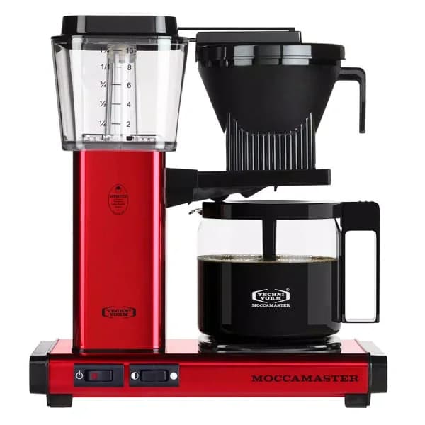 Moccamaster KBG 10-Cup Red Drip Coffee Maker with Glass Carafe