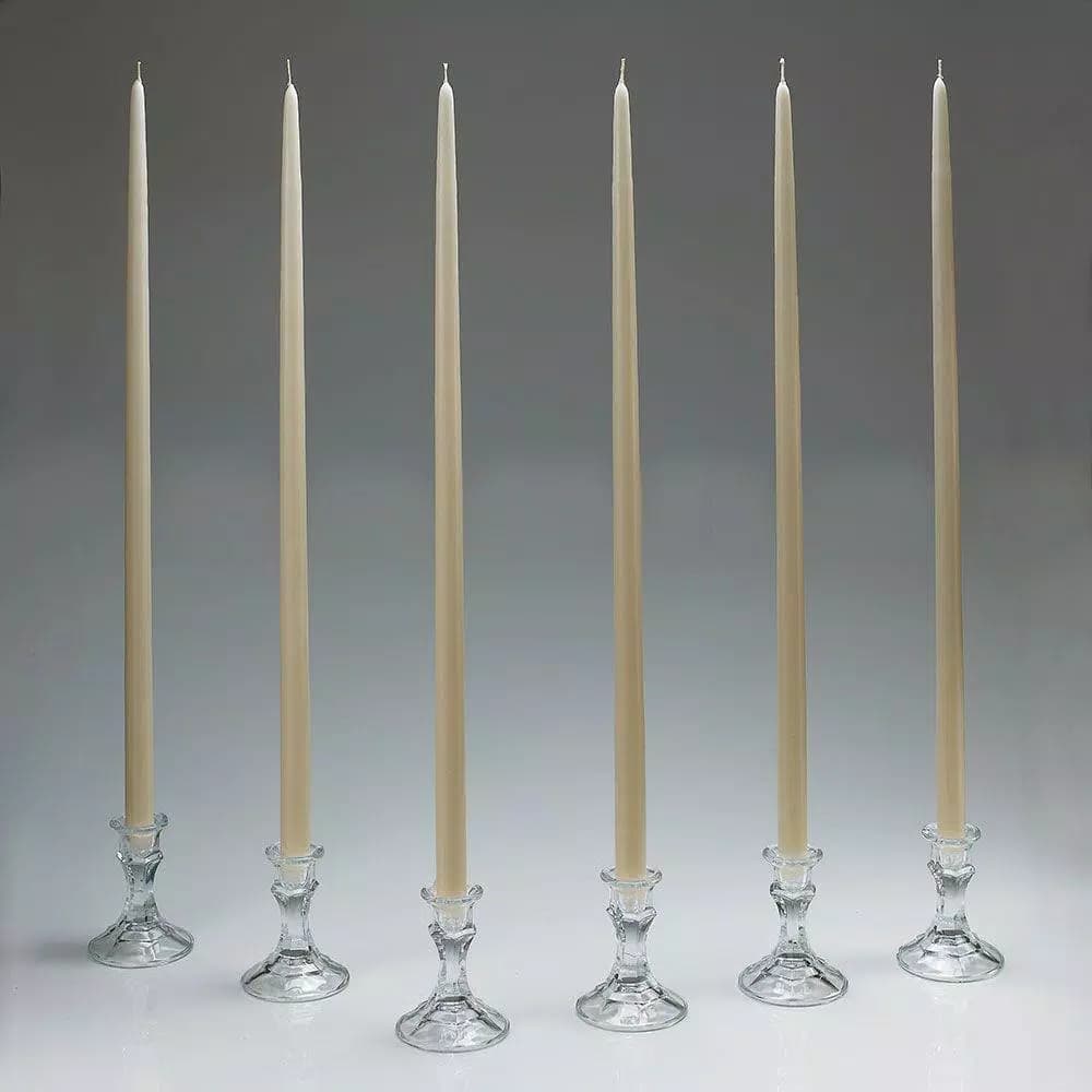 Light In The Dark Shop A Candle 24 in. Ivory Taper Candles, Set of 12 - Dripless & Clean Burning