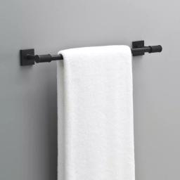 Delta Averland 18 in. Matte Black Towel Bar, Contemporary Knurled Design thumbnail 2