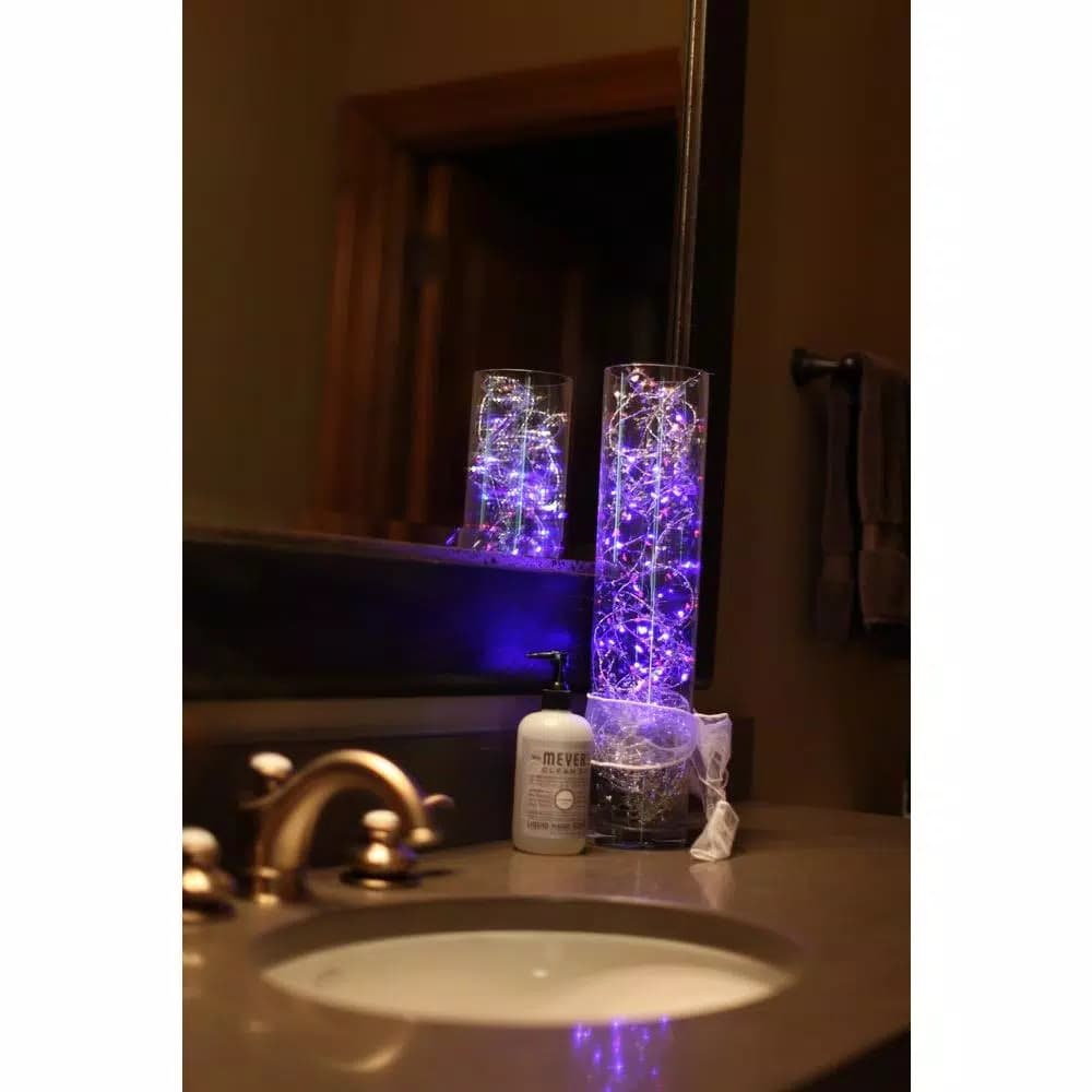 Starlite Creations 12 ft. Pre-Lit Blue LED Single Braided Garland, Battery Operated (Bundle of 2)
