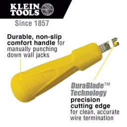Klein Tools Twisted Pair Installation Kit with Crimper, Stripper, and Punch Down Tool thumbnail 4