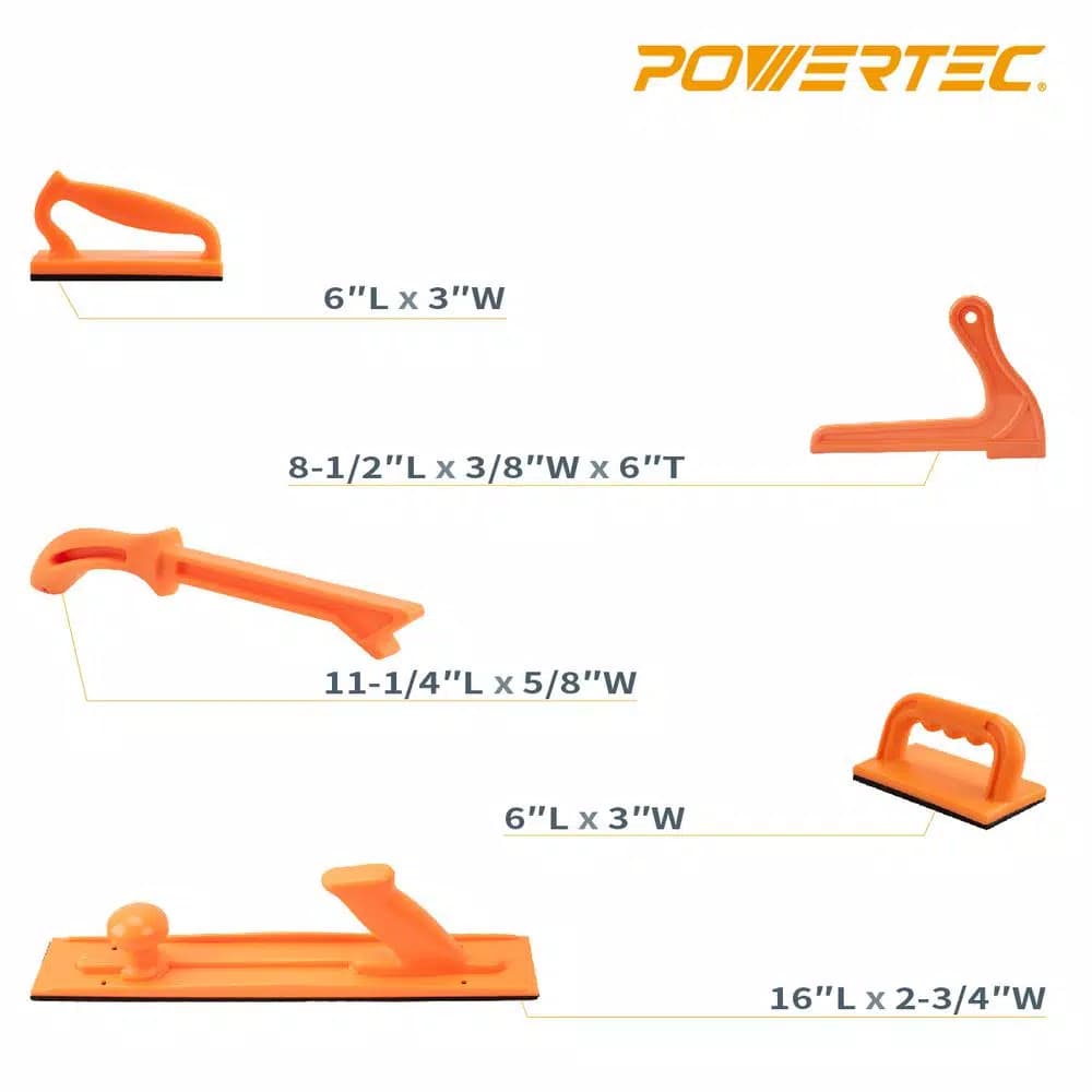 POWERTEC 5-Piece Plastic Safety Push Block and Push Stick Set