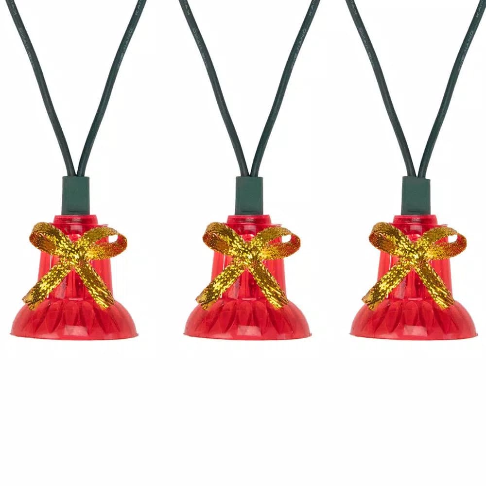 Northlight 13 ft. Red Bell Musical Christmas Lights, 40-Count Incandescent with 21 Classic Holiday Tunes