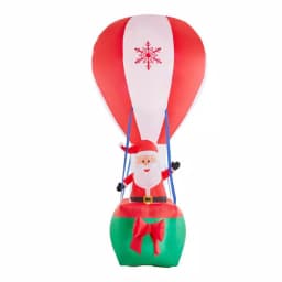 Airblown 12 ft. Inflatable Santa in Hot Air Balloon with Northern Sky Light Show Projection thumbnail 1