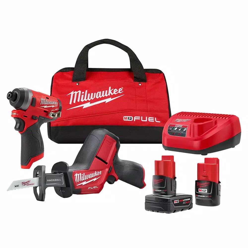 Milwaukee M12 FUEL 12V Lithium-Ion Brushless Hackzall and Impact Driver 2-Tool Combo Kit