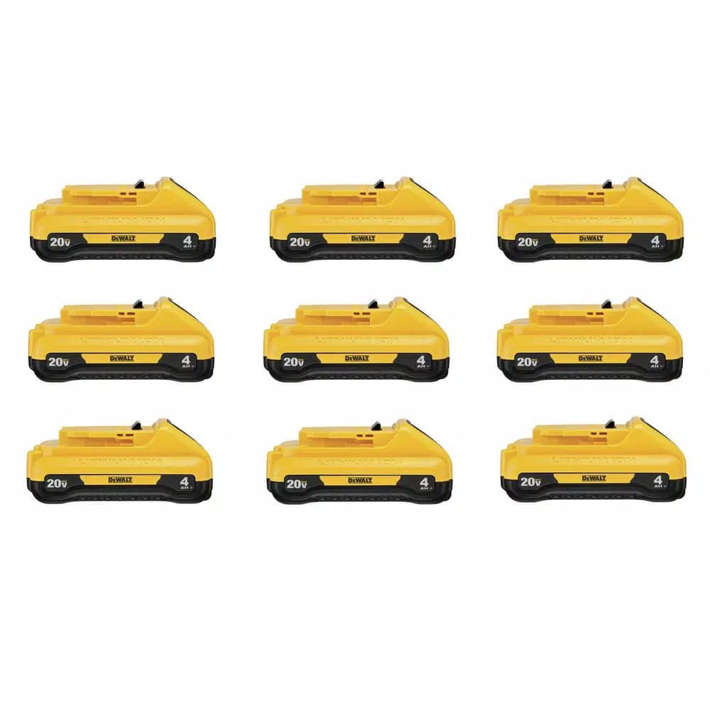 DEWALT DCB240 20V MAX Compact Lithium-Ion 4.0 Ah Battery Pack (9-Pack)
