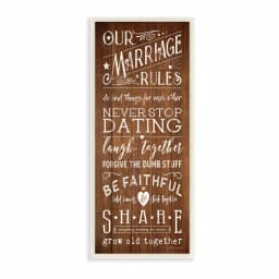 Stupell Industries "Our Marriage Rules" Wood Wall Art - 7 in. x 17 in. Printed Wood Sign thumbnail 1