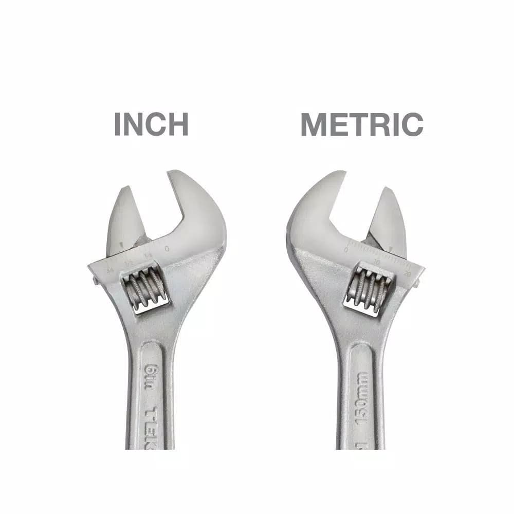 TEKTON 6 in. Adjustable Wrench, Carbon Steel with Satin Chrome Finish