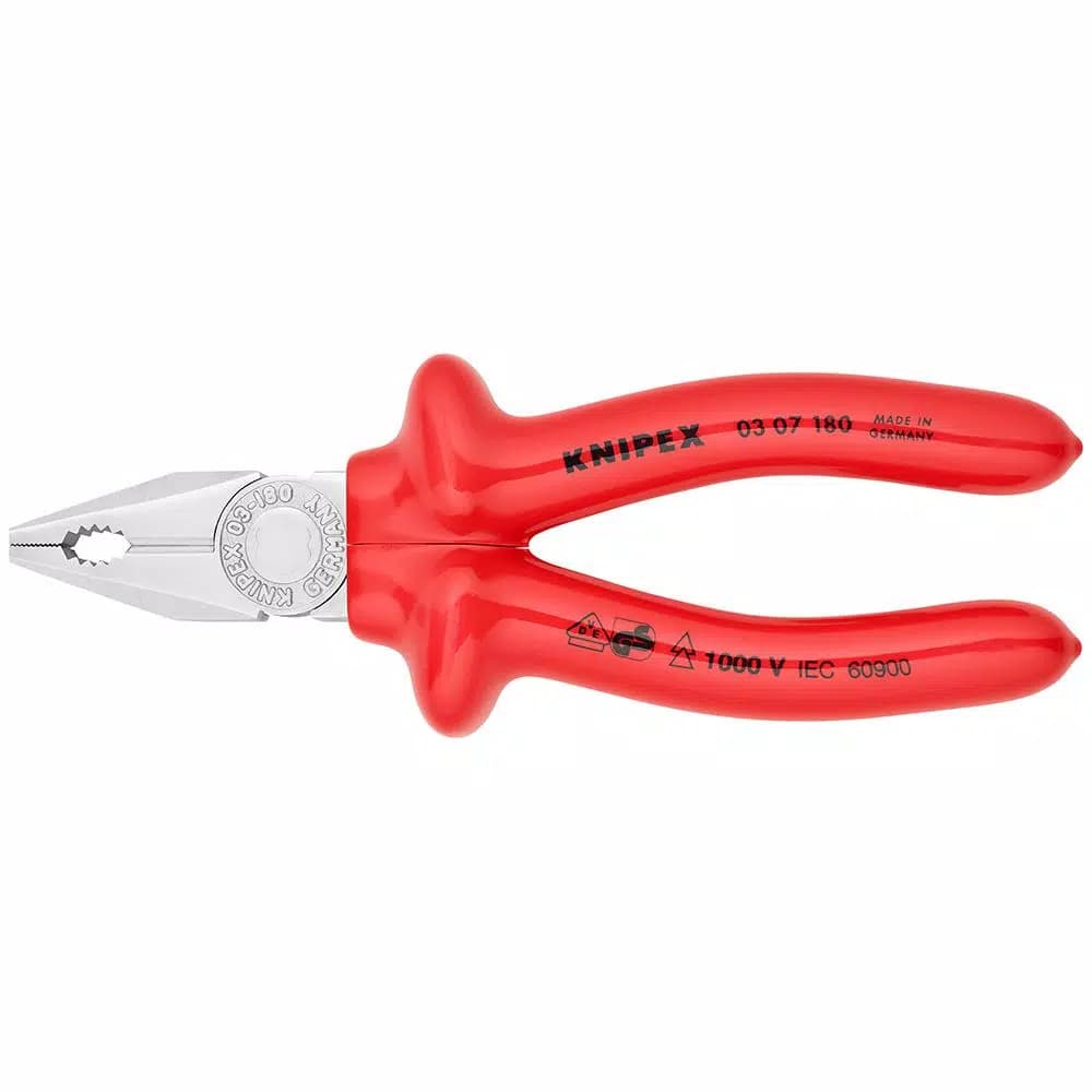 KNIPEX 7-1/4 in. Insulated Combination Pliers with Chrome Finish