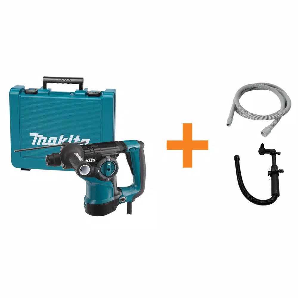 Makita HR2811F 7 Amp SDS-Plus Corded Rotary Hammer Drill with Dust Collection Attachment & Vacuum Hose Kit