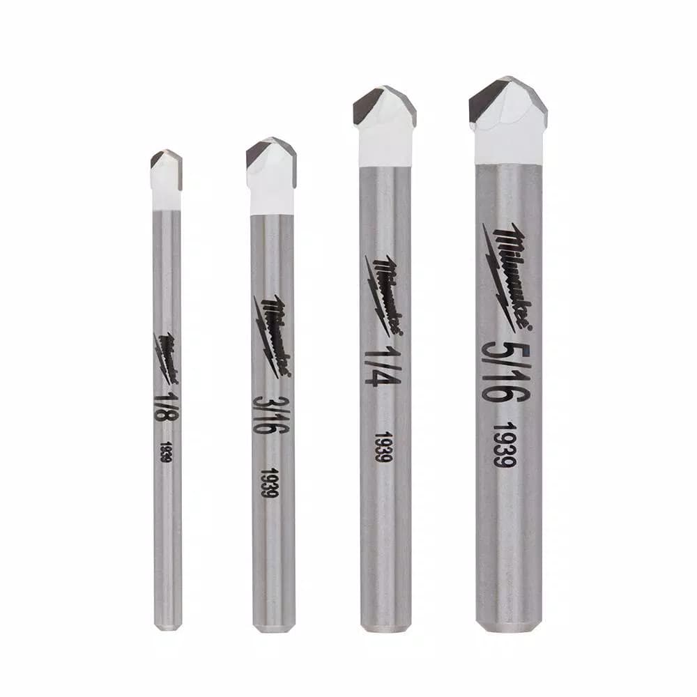 Milwaukee 4-Piece Carbide Tile and Natural Stone Drill Bit Set