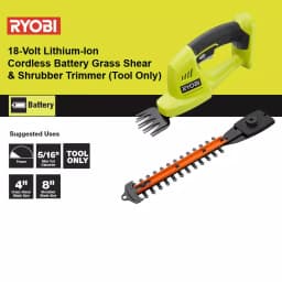 RYOBI 18V ONE+ Cordless Grass Shear and Shrubber Trimmer, Tool Only thumbnail 10