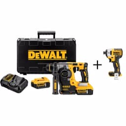 DEWALT 20V MAX XR Brushless 1 in. SDS Plus Rotary Hammer Kit with (2) 5.0 Ah Batteries & Impact Driver Bonus thumbnail 1