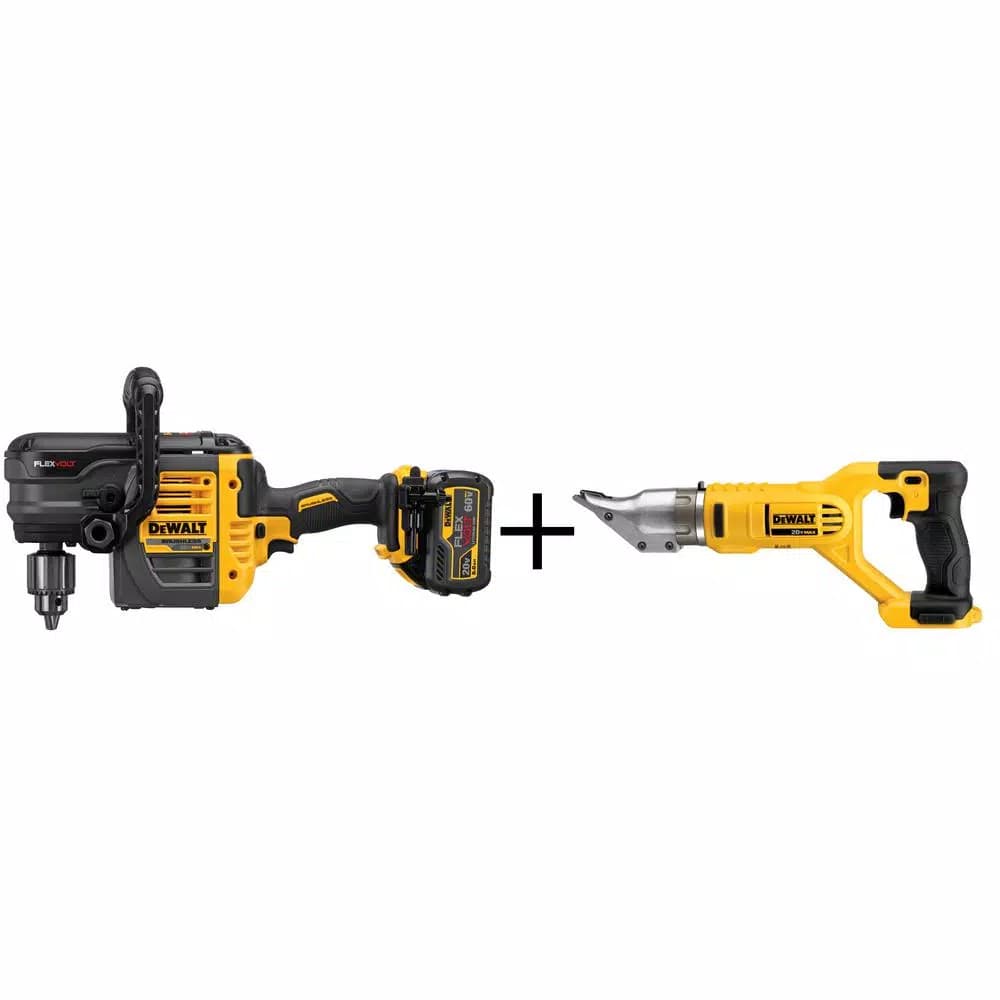 DEWALT FLEXVOLT 60V MAX Brushless 1/2 in. Stud & Joist Drill Kit with (2) 6.0 Ah Batteries & Bonus Swivel Head Shear