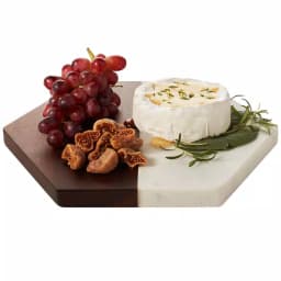 Libbey Urban Story Wood and Marble Hexagon Serving Tray thumbnail 3