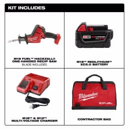 Milwaukee M18 FUEL 18V Brushless Cordless Hackzall Reciprocating Saw Kit with 5.0Ah Battery, Charger & Bag thumbnail 2