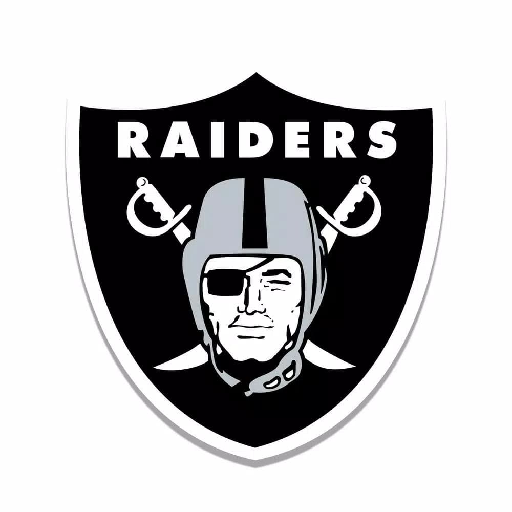 Adventure Furniture Fan Creations NFL Oakland Raiders Distressed Logo Wood Cutout Wall Sign