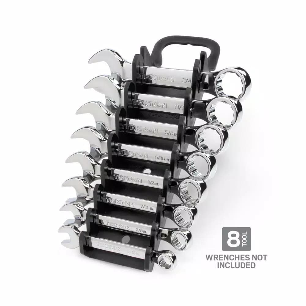 TEKTON 8-Tool Store-and-Go Stubby Wrench Keeper, Low Profile Toolbox Organizer, Black