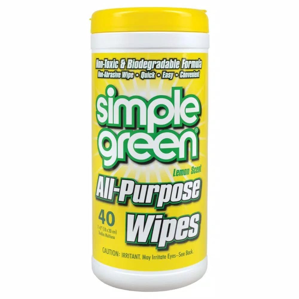 Simple Green All-Purpose Lemon Scented Cleaning Wipes, 40-Count