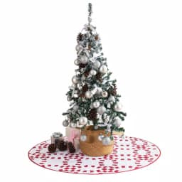 Country Living 48 in. Holiday Ring Quilted Tree Skirt, Red and White Candy Cane Microfiber thumbnail 1