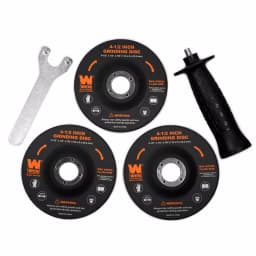 WEN 4.5 in. 7.5 Amp Corded Angle Grinder with Reversible Handle, 3 Discs, and Carrying Case thumbnail 3