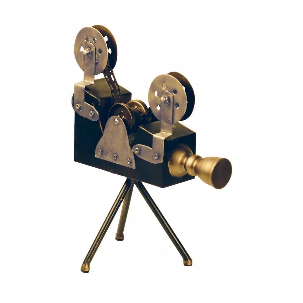 Titan Lighting Olivier 12 in. x 16 in. Black and Gold Metal Decorative Camera Sculpture