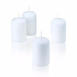 Light In The Dark White Unscented Pillar Candles, 3 in. x 2 in. (Set of 4) thumbnail 2