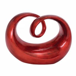 LITTON LANE 9 in. x 12 in. Red Polystone Decorative Abstract Sculpture thumbnail 1