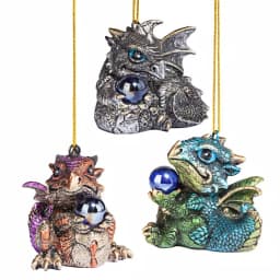 Design Toscano Three Dragon Virtues Gothic Holiday Ornament Set, 3-Piece thumbnail 1
